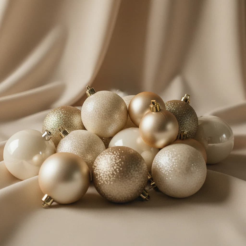 Set 36 palline Crema & Oro